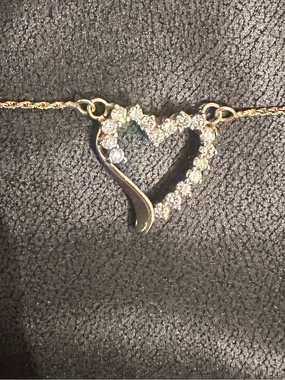 ✨ CUSTOM Vintage Solid  Gold Diamond Heart Pendant Necklace 1 CT 17 3/4” chain